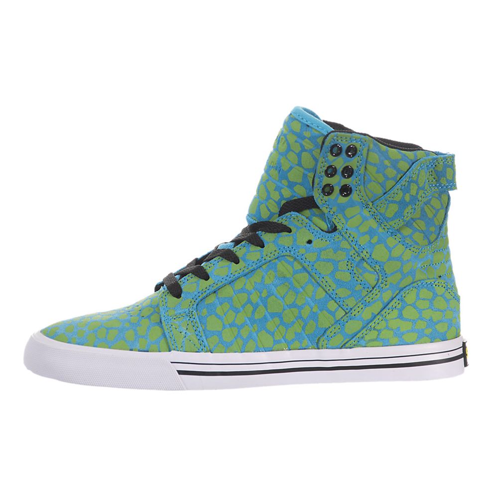 Baskets Montantes Supra SkyTop Turquoise Turquoise/Yellow-White Femme | QUU-64562698